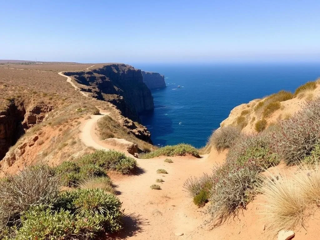 Coastal walking path near Asilah Morocco