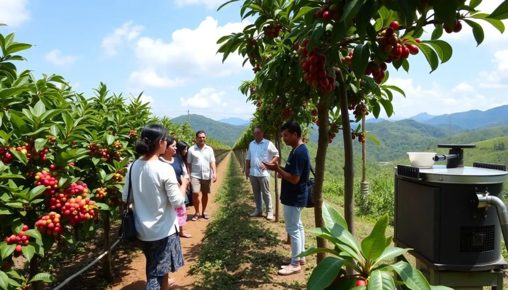 Coffee plantation tour at Tlogo Agro Resort near Salatiga Coffee plantation tour at Tlogo Agro Resort near Salatiga