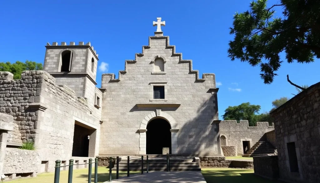 Colonial Open Chapel at Dzibilchantun showing Spanish influence on Maya site