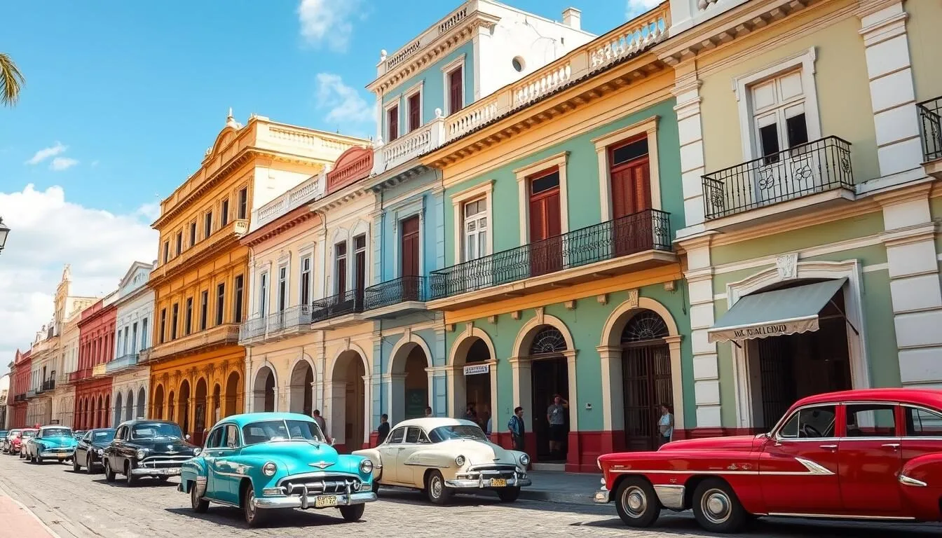 Colonial architecture and colorful buildings in Colon, Cuba - one of the best preserved colonial towns in the country