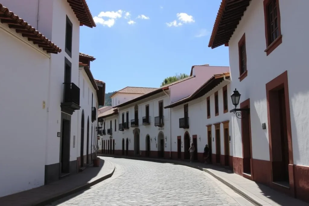 Colonial architecture in Barichara near Guadalupe Colombia