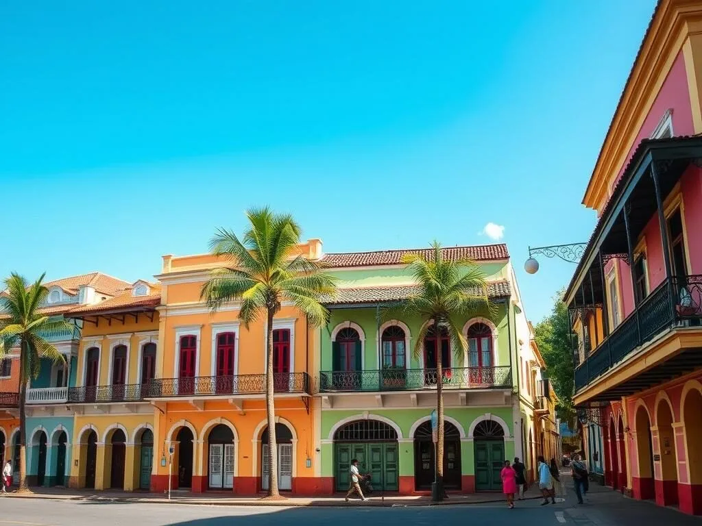 Colonial architecture in Hell-Ville (Nosy Be), Madagascar showing French influence