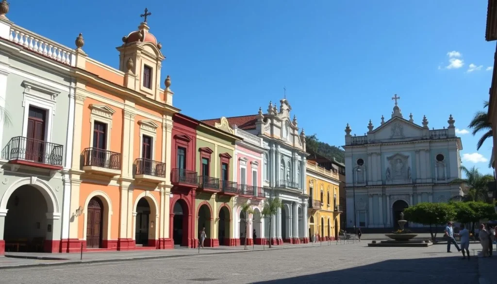 Colonial architecture in the historic center of Comayagua, Honduras