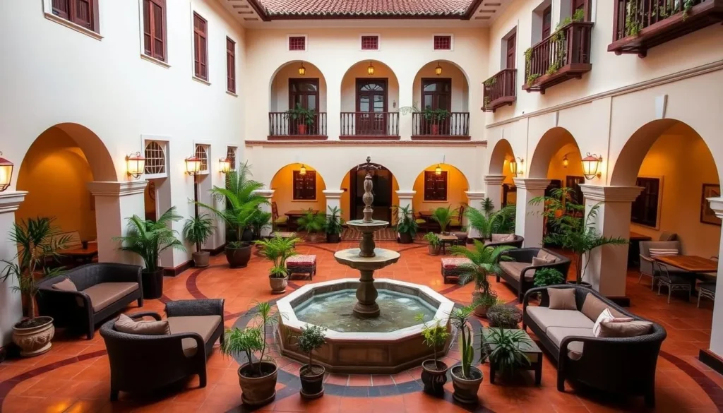 Colonial-style hotel with courtyard in Santa Rosa de Copan