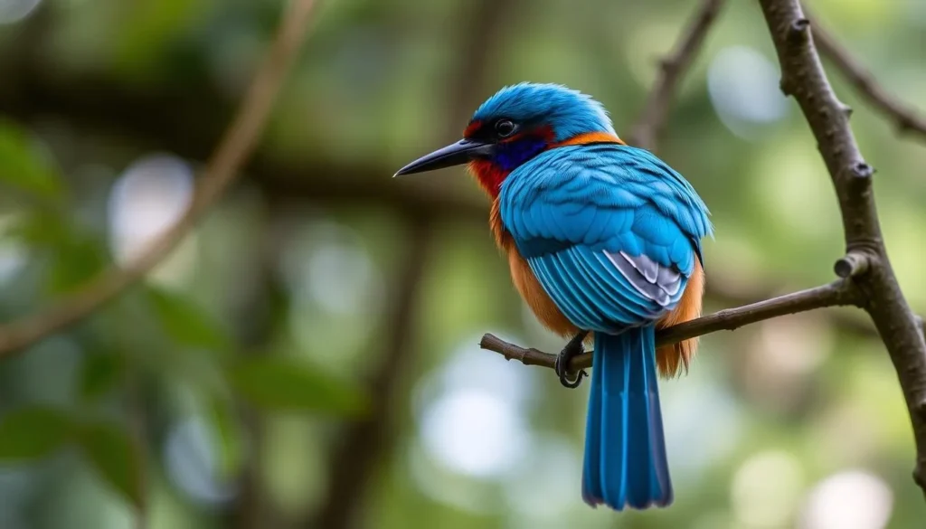 Colorful Andean Motmot bird perched on a branch in the cloud forest near Cocora Valley Colorful Andean Motmot bird perched on a branch in the cloud forest near Cocora Valley