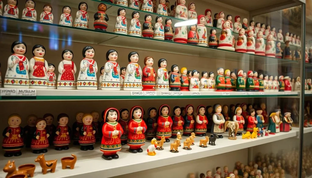 Colorful Dymkovo toys displayed in the Dymkovo Toy Museum in Kirov Colorful Dymkovo toys displayed in the Dymkovo Toy Museum in Kirov