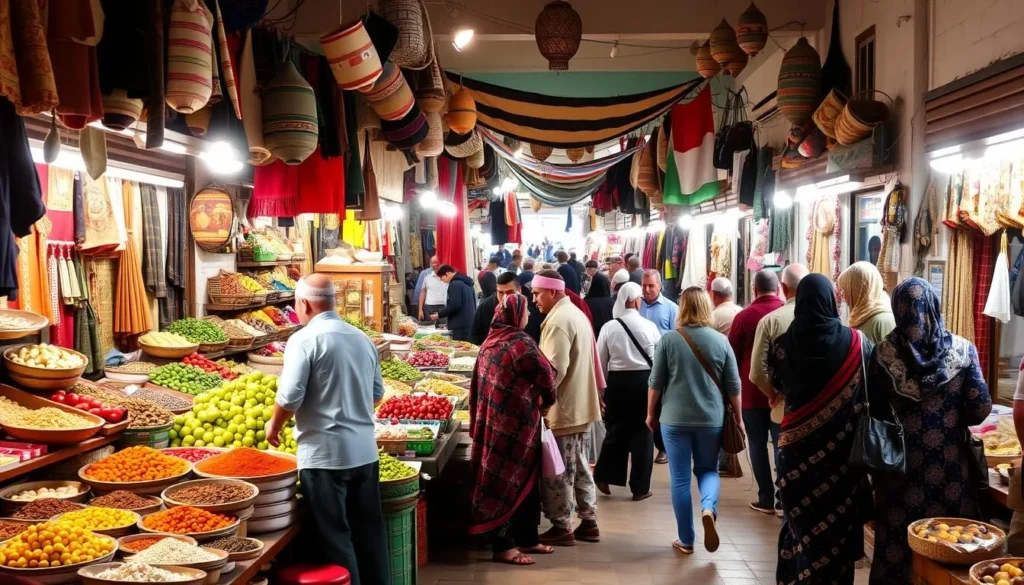 Colorful Thursday souk market in Asilah Morocco