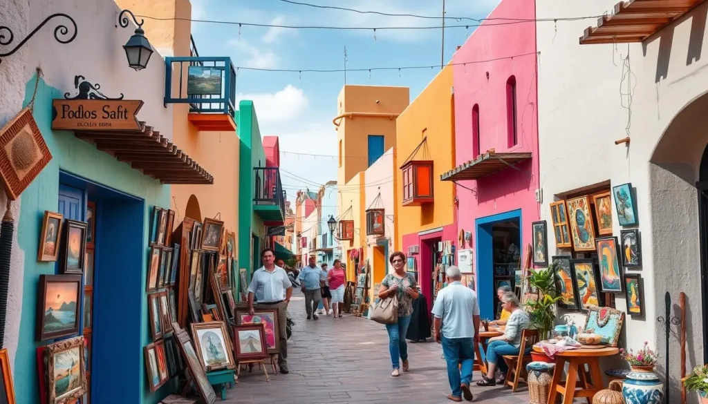 Colorful art galleries and shops in the artist colony of Todos Santos Colorful art galleries and shops in the artist colony of Todos Santos