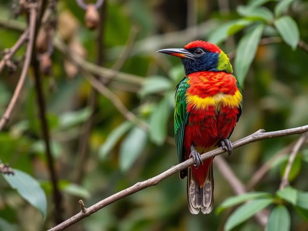 Colorful bird species found in Cañón del Río Blanco National Park perched on a branch