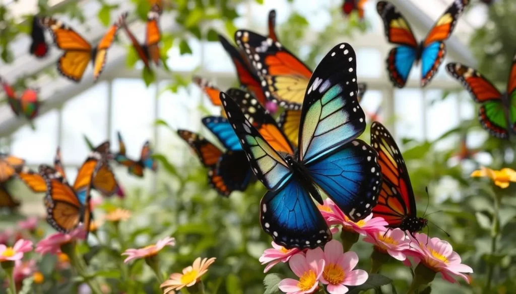 Colorful butterfly exhibit at River Bend Nature Center in Wichita Falls