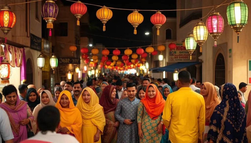 Colorful celebration during Eid festival in Lqliaa with traditional decorations