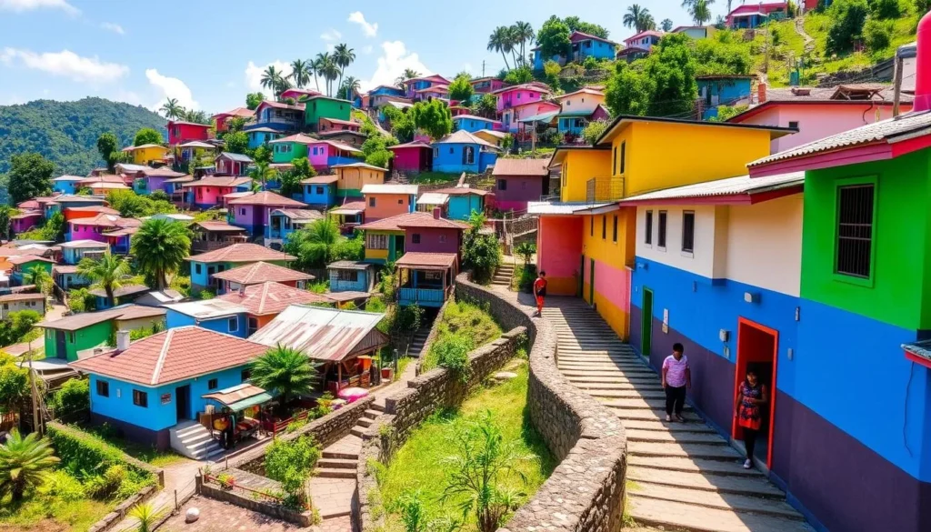 Colorful houses in Kampung Pelangi (Rainbow Village) in Semarang