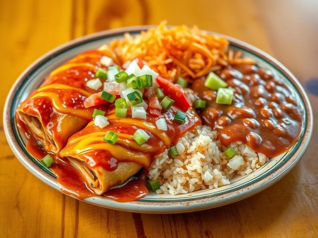 Colorful plate of authentic Tex-Mex food from a local Weslaco restaurant Colorful plate of authentic Tex-Mex food from a local Weslaco restaurant