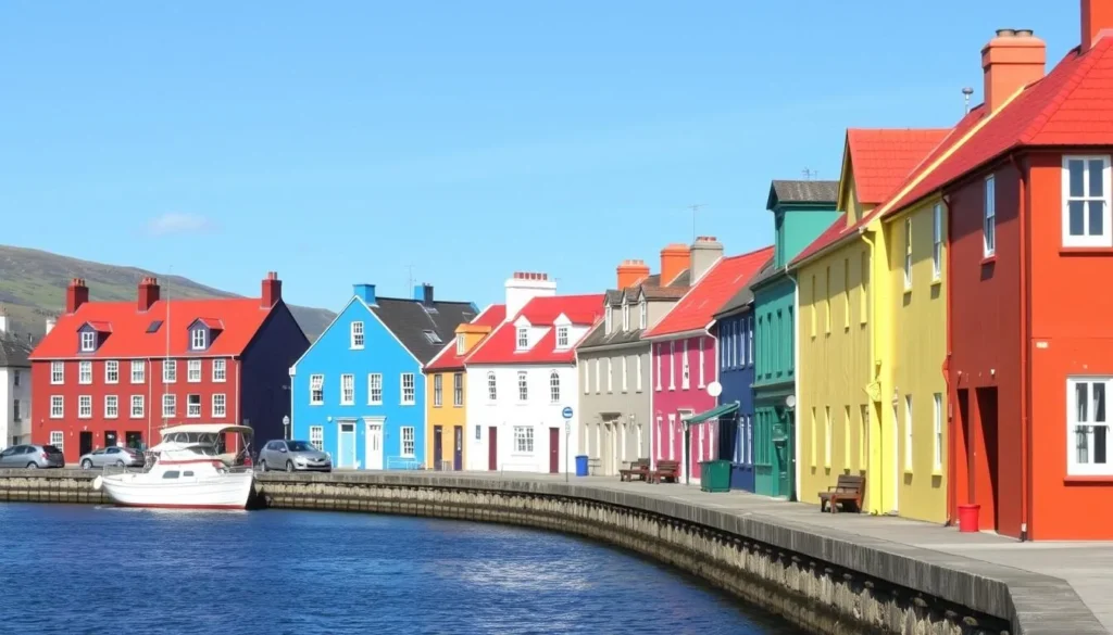 Colorful waterfront houses in Stanley, East Falkland Island