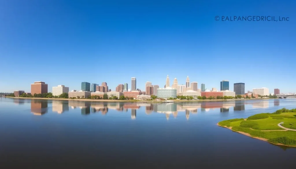 Columbia, South Carolina skyline view from the river