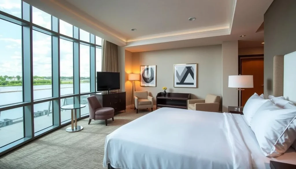 Comfortable hotel accommodation in Hanahan with river views