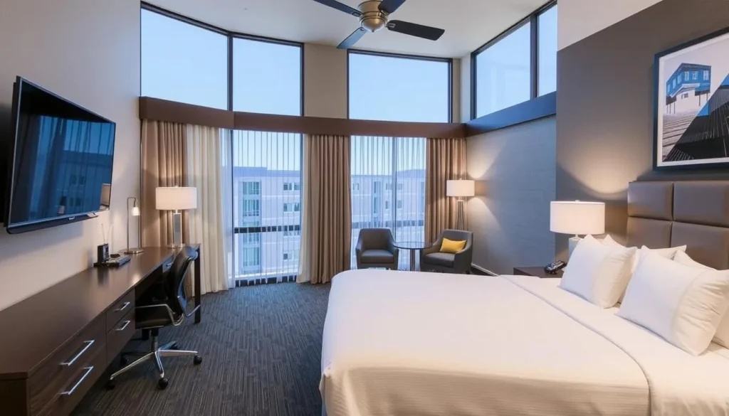 Comfortable hotel room in Carrollton with modern amenities