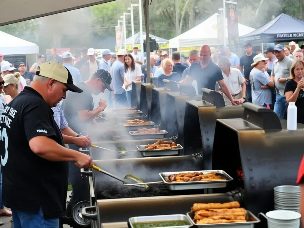 Competitors at the Burleigh BBQ Championships cooking competition