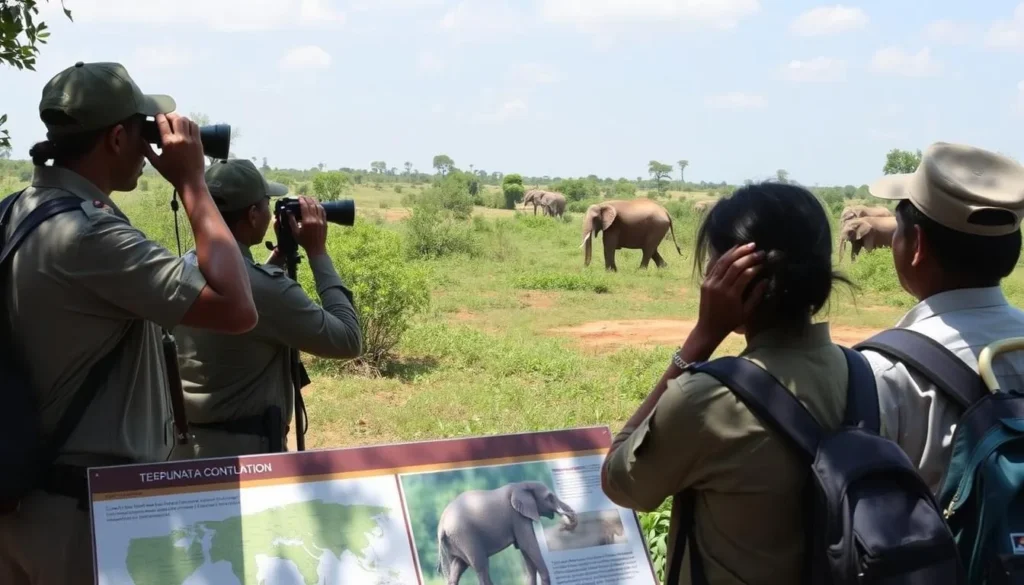 Conservation efforts at Kaudulla National Park protecting elephant habitats in Sri Lanka