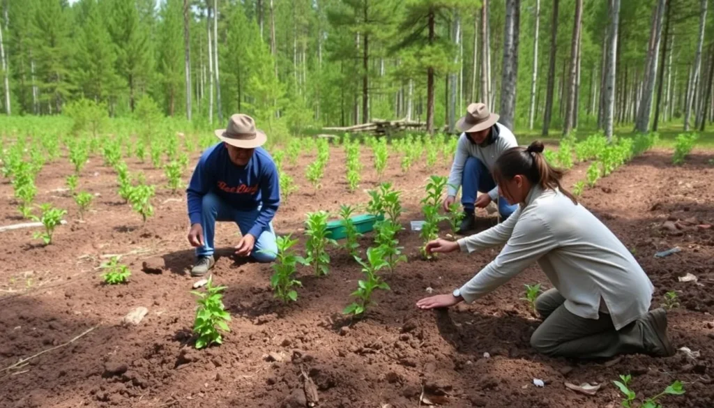 Conservation efforts in Montana de Yoro National Park showing reforestation project