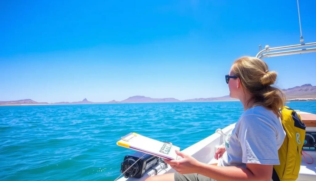 Conservation volunteer helping with marine research in Bahia de Loreto National Park