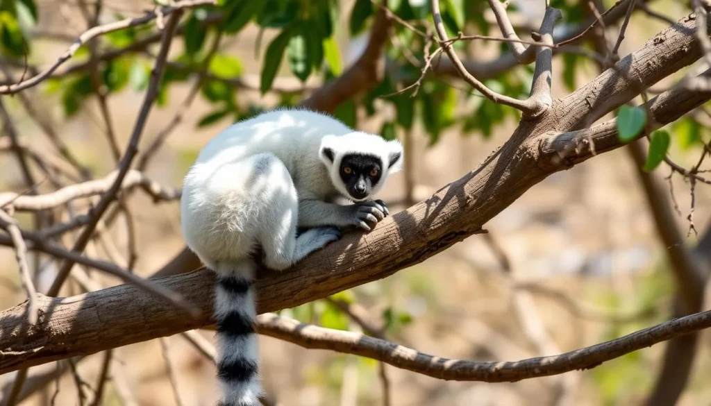 Coquerel's sifaka lemur in Ankarafantsika National Park near Mahajanga
