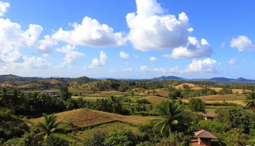 Countryside view near Bauta showing tropical landscape and farmland