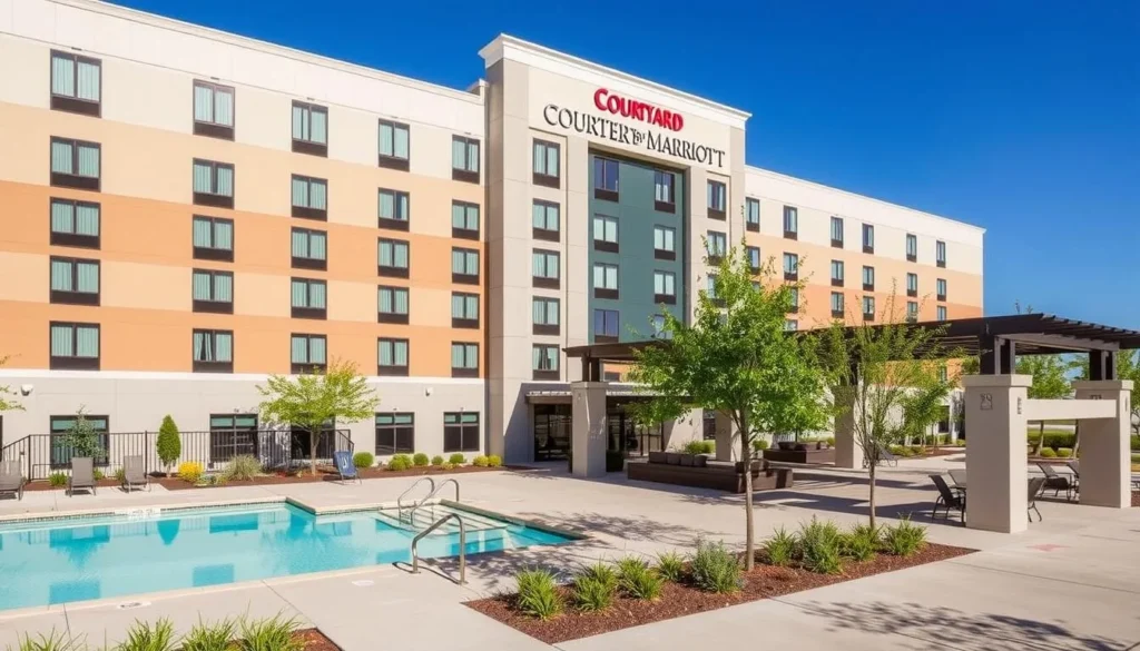 Courtyard by Marriott Dallas Southlake with pool area visible Courtyard by Marriott Dallas Southlake with pool area visible