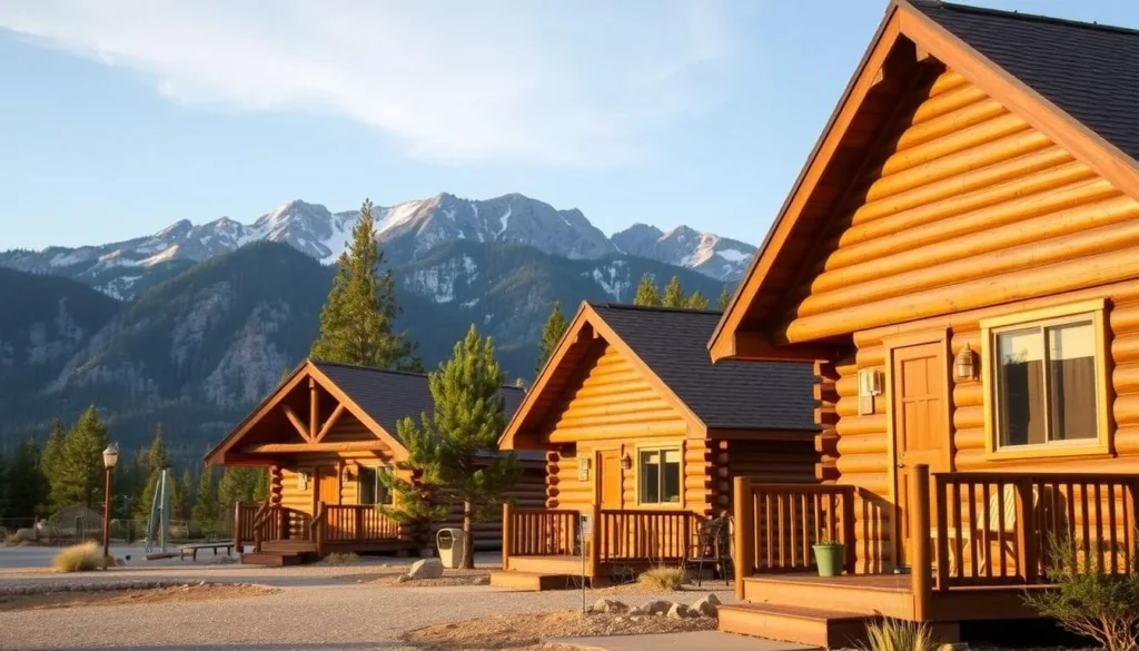 Cozy cabins at Double Eagle Resort with mountain views in June Lake