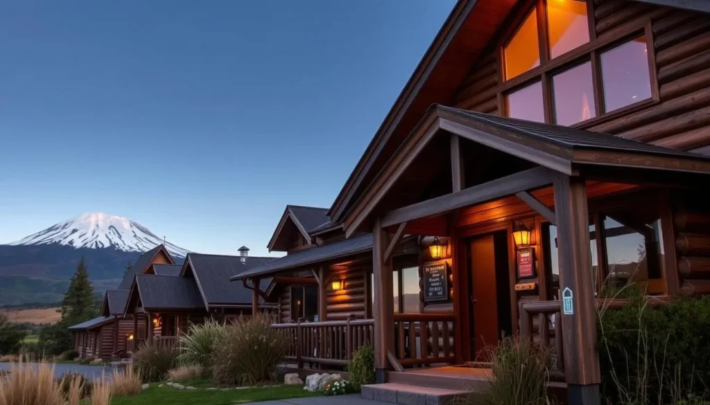 Cozy lodge accommodation in National Park Village with views of Mount Ruapehu Cozy lodge accommodation in National Park Village with views of Mount Ruapehu