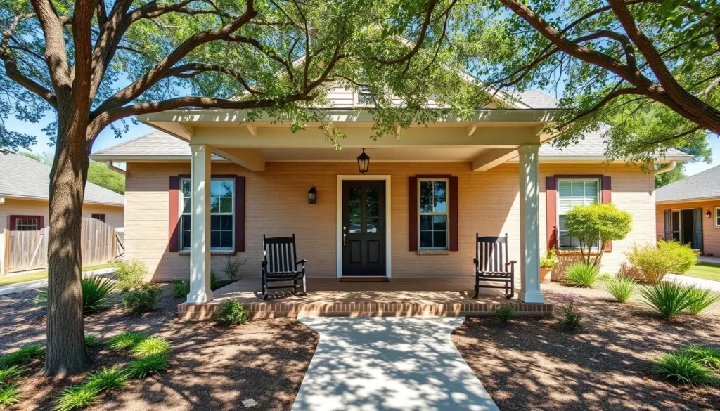 Cozy vacation rental home in Hutto Texas with front porch