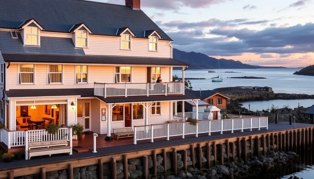 Cozy waterfront accommodation at South Sea Hotel with view of Halfmoon Bay Cozy waterfront accommodation at South Sea Hotel with view of Halfmoon Bay