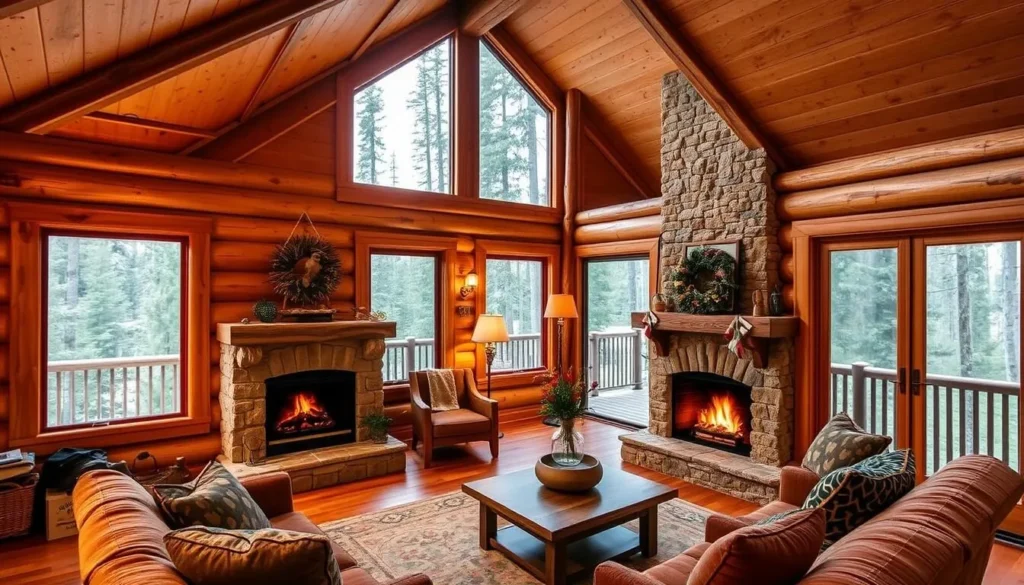 Cozy wooden cabin with fireplace in Bunya Mountains