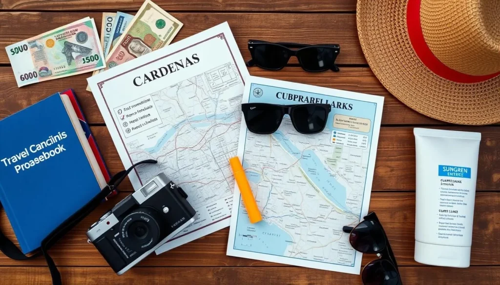 Cuban currency and travel essentials for visiting Cardenas, Cuba