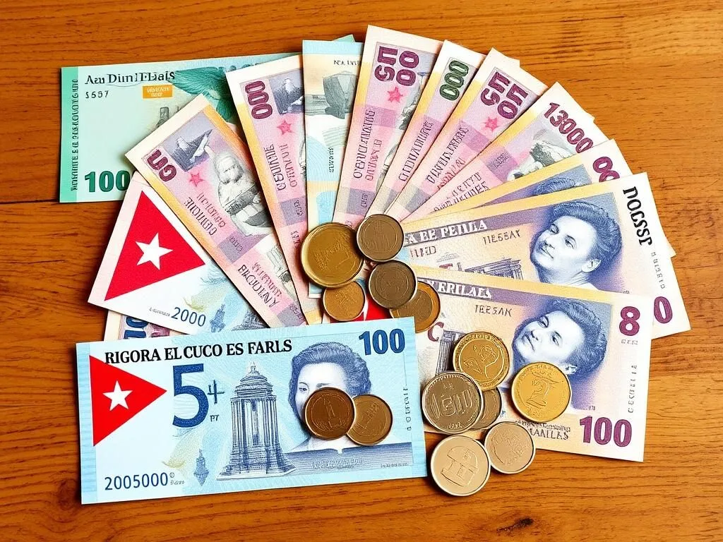 Cuban currency (pesos) displayed with various denominations