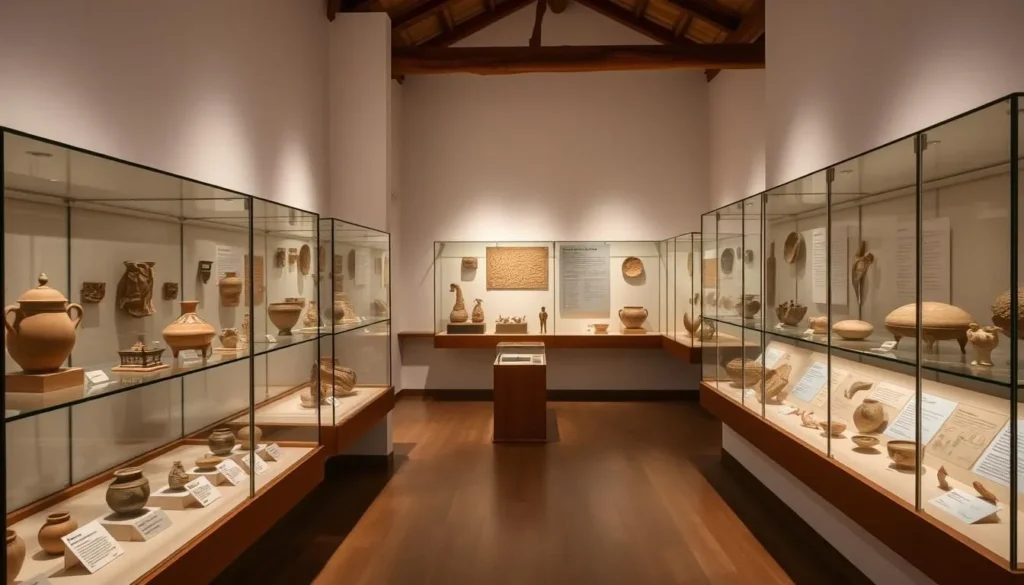 Cultural artifacts at Salango Museum near Puerto Lopez Ecuador, showcasing the best cultural things to do in the region
