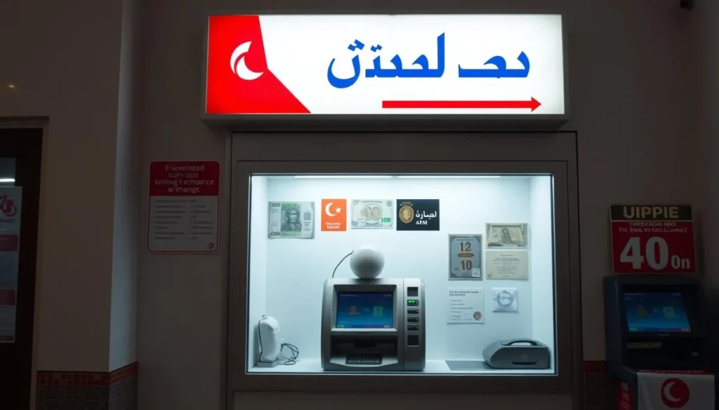 Currency exchange and ATM in Tifelt with Moroccan dirham notes
