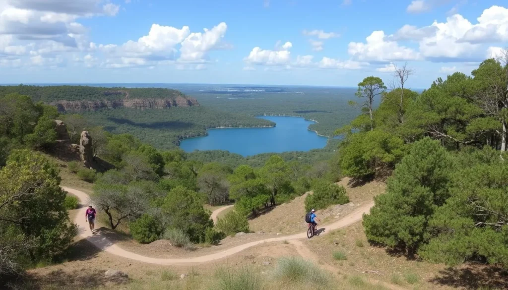 Dana Peak Park in Harker Heights with hiking trails and lake views