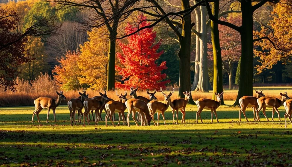 Deer in Windsor Great Park with autumn colors Deer in Windsor Great Park with autumn colors