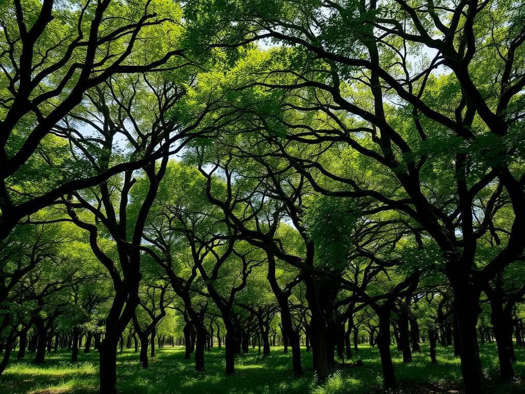Dense cork oak forest in El Feija National Park