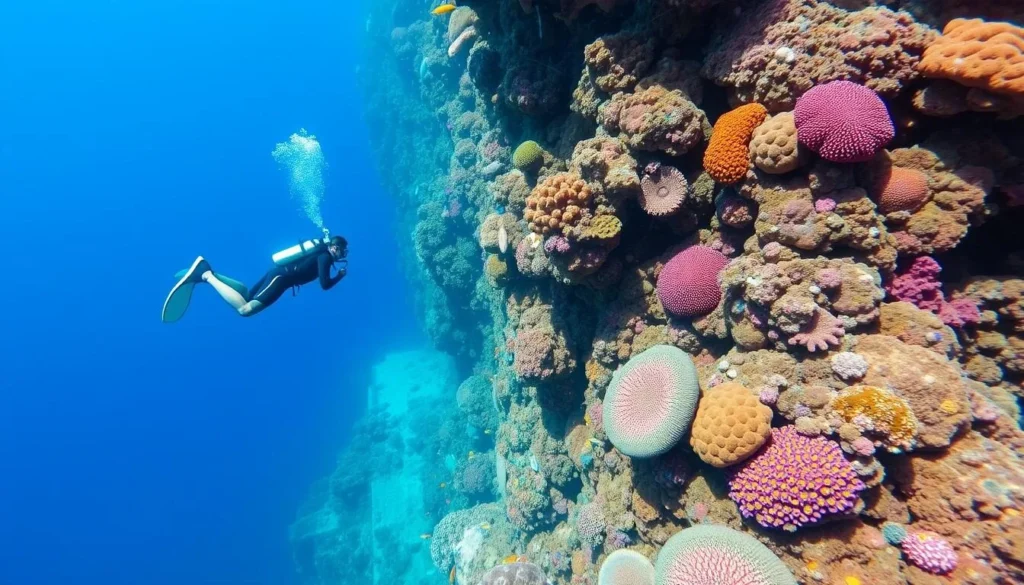 Diver exploring the famous Bloody Bay Wall in Little Cayman