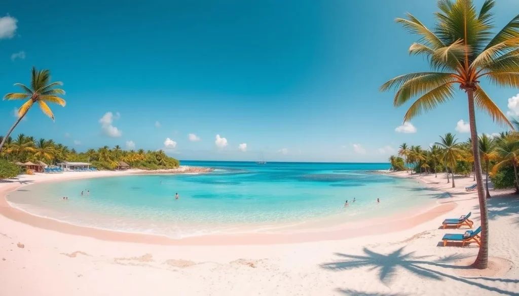 Dover Beach in Saint Lawrence Gap with white sand and turquoise waters Dover Beach in Saint Lawrence Gap with white sand and turquoise waters