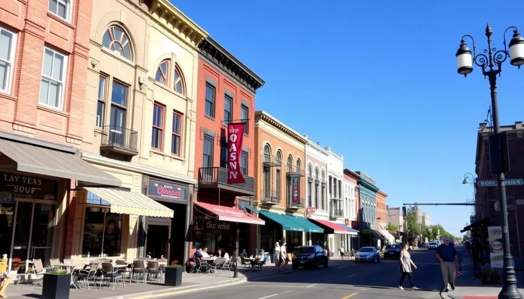 Downtown 6th Street in Texas City with shops, restaurants, and local events