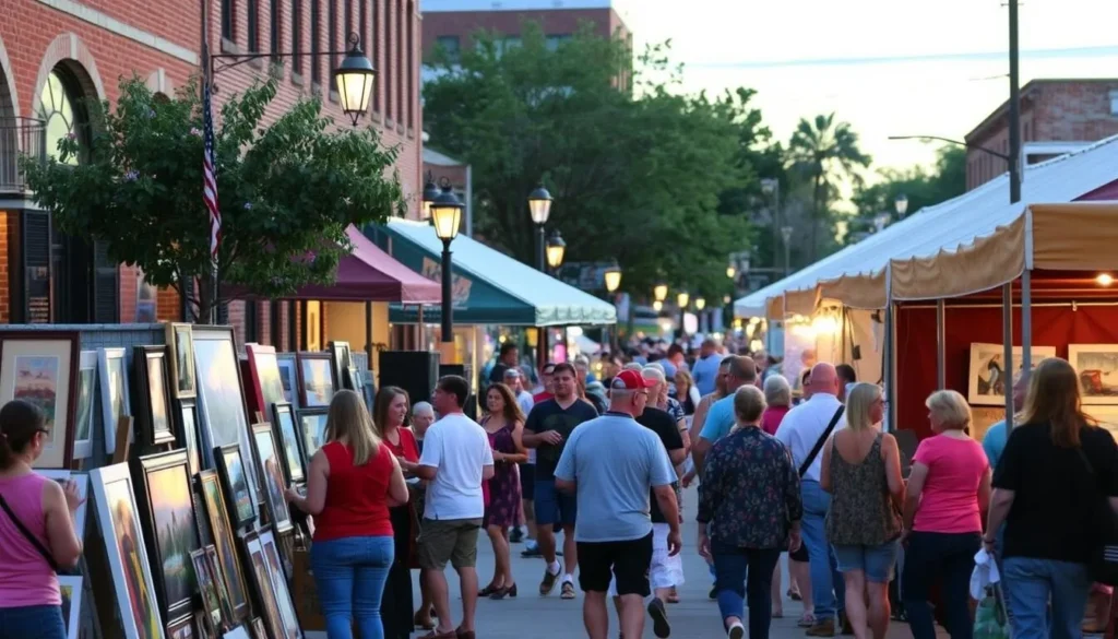 Downtown Art Walk event in Wichita Falls with local artists and visitors