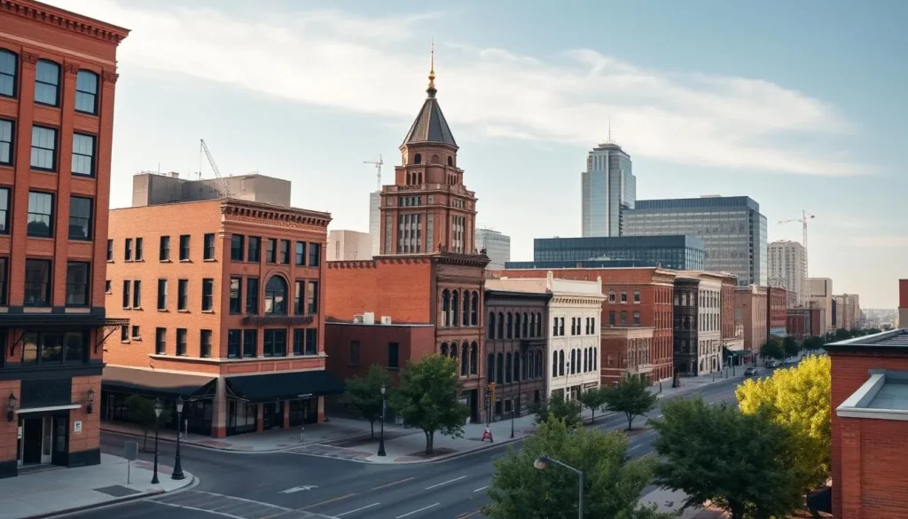 Downtown Tyler, Texas skyline with historic buildings, things to do in Tyler