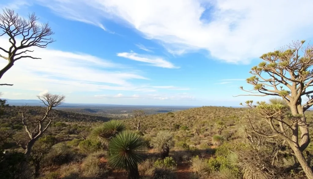 Dry season landscape in Amboasary, Madagascar showing the characteristic spiny forest during the ideal visiting period Dry season landscape in Amboasary, Madagascar showing the characteristic spiny forest during the ideal visiting period