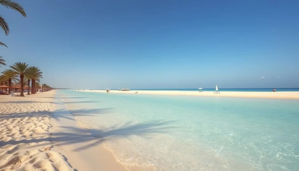 Dukhan Beach with its pristine shoreline and clear waters