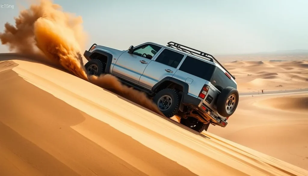 Dune bashing adventure in 4x4 vehicle on Mesaieed sand dunes