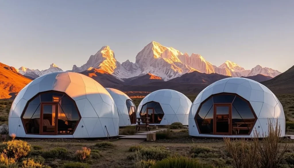 Eco-domes accommodation in El Chalten with Mount Fitz Roy view