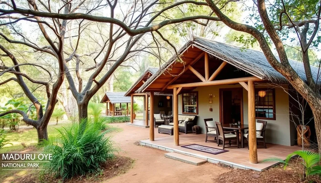 Eco-friendly accommodation near Maduru Oya National Park with natural surroundings